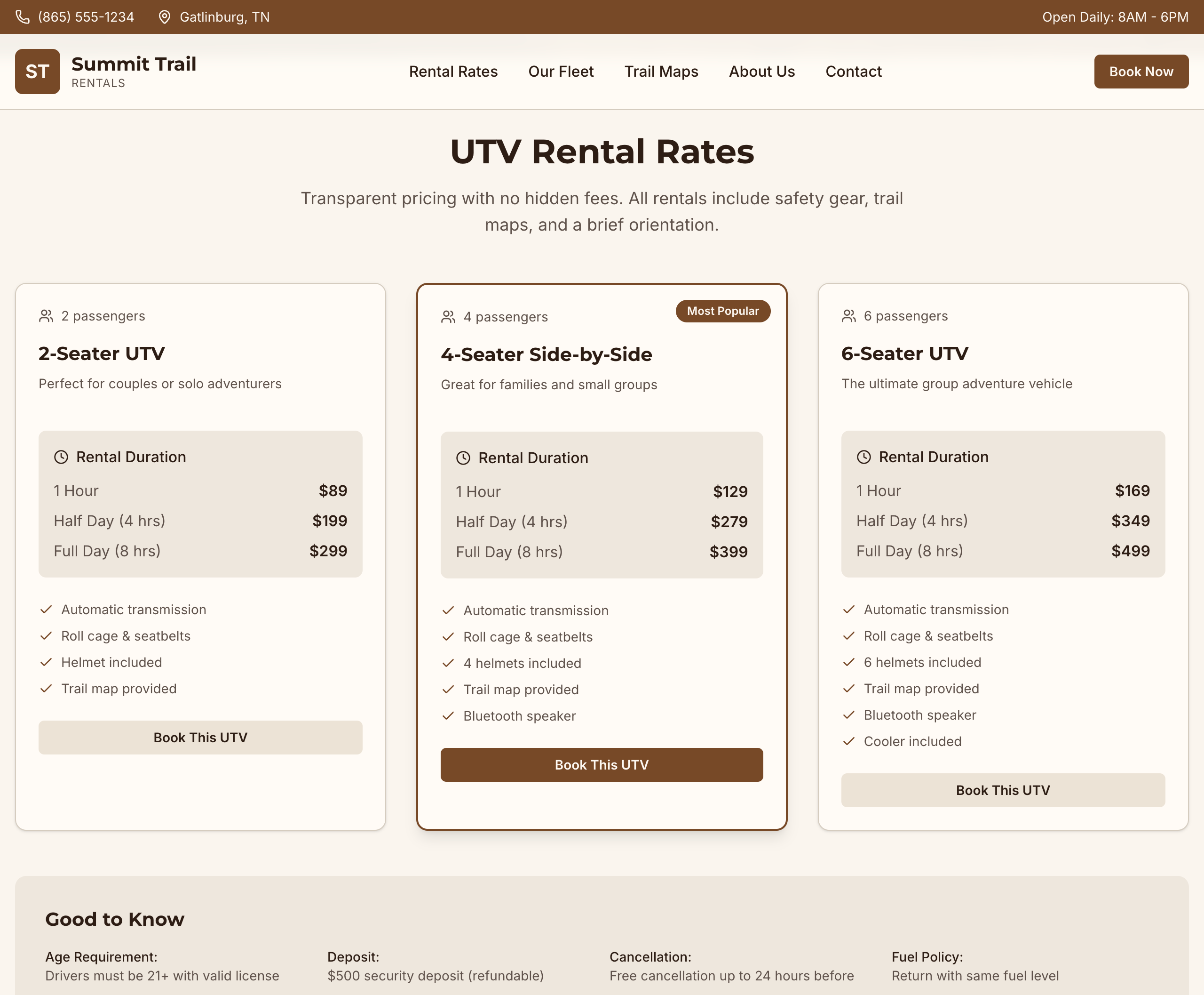 Experience where guests are steered toward calling instead of booking online